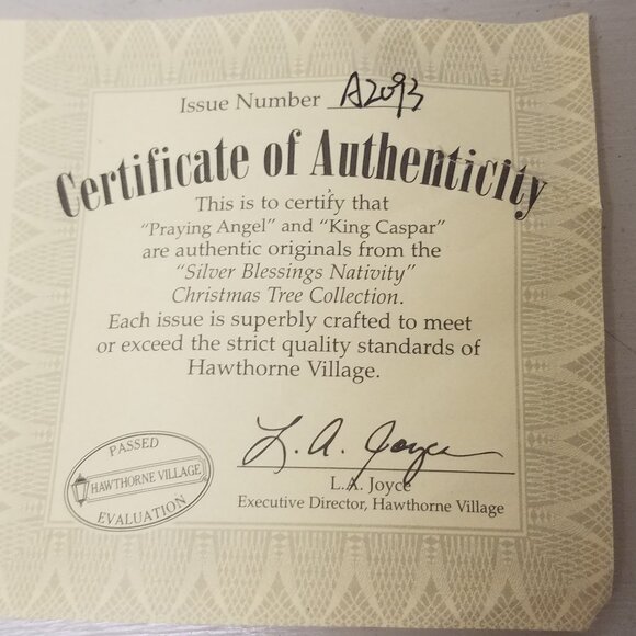 Silver Blessings Nativity Christmas Tree Collection Angel & King Caspar Figurine - Picture 14 of 15